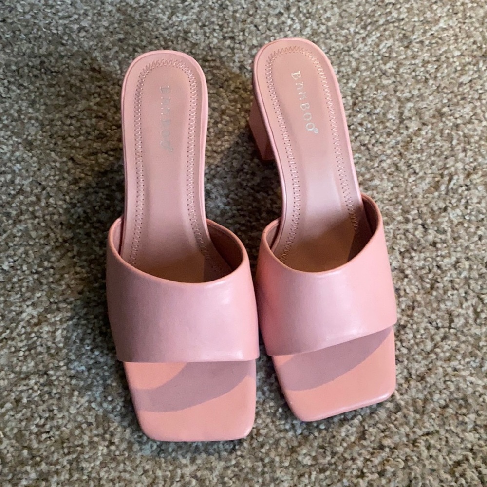 Short pink heels only wore once pretty much brand new